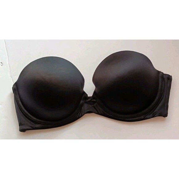 Maidenform Comfort Devotion Strapless Bra Sz 34D Black Underwired Padded 09458 - Picture 2 of 6